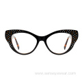 Cat Eye Rhinestone Acetate Optical Frame Glasses